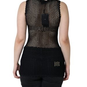 Dolce & Gabbana Black Mesh See Through Sleeveless Tank Top