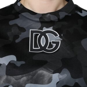 Dolce & Gabbana Black Camouflage Round Neck Sweatshirt Sweater