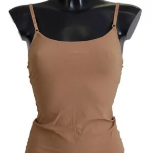 Dolce & Gabbana Brown Nylon Stretch Sleeveless Top Underwear