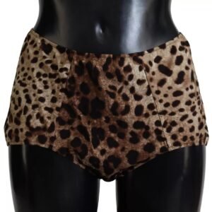 Dolce & Gabbana Brown Leopard Print Swimsuit Swimwear Bikini Bottom