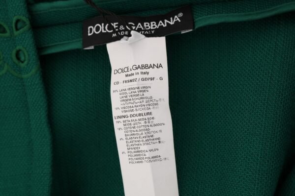 Dolce & Gabbana Elegant Green A-Line Sheath Dress - Image 8