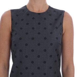 Dolce & Gabbana Chic Sleeveless Polka Dot Wool Dress