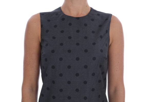 Dolce & Gabbana Chic Sleeveless Polka Dot Wool Dress - Image 4