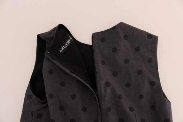 Dolce & Gabbana Chic Sleeveless Polka Dot Wool Dress - Image 5