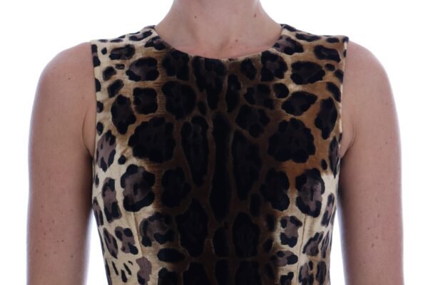 Dolce & Gabbana Sleeveless Leopard Mini Sheath Dress - Image 4