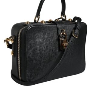 Dolce & Gabbana Black Calfskin Leather Welcome Handbag Bag