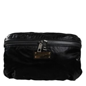 Dolce & Gabbana Black Nylon Fabric Belt Waist Fanny Pack Bag