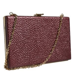 Dolce & Gabbana Maroon Leather Clutch Evening Crossbody Bag