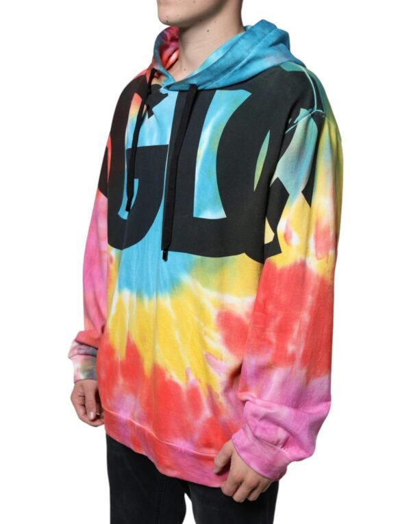Dolce & Gabbana Multicolor Tie Dye Hooded Sweatshirt Sweater - Image 3