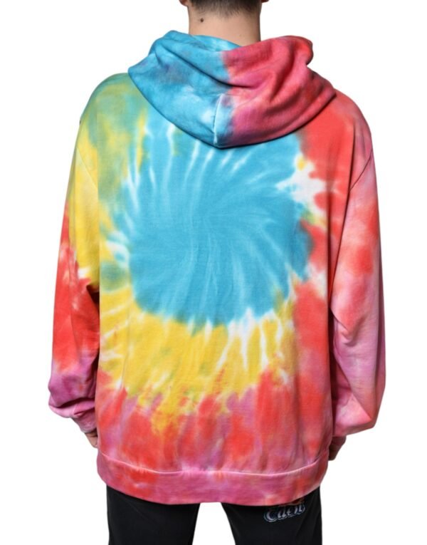 Dolce & Gabbana Multicolor Tie Dye Hooded Sweatshirt Sweater - Image 4