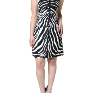 Dolce & Gabbana Black White Zebra A-line Sheath Mini Dress