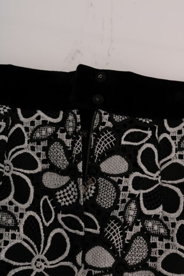 Dolce & Gabbana Elegant Lace Mini Skirt with Crystal Details - Image 4