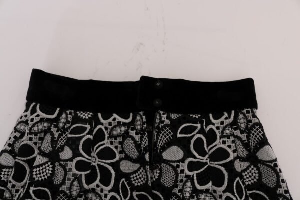 Dolce & Gabbana Elegant Lace Mini Skirt with Crystal Details - Image 5