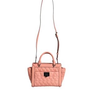 Michael Kors Peach Quilted Leather Logo Crossbody VIVIANNE Messenger Bag