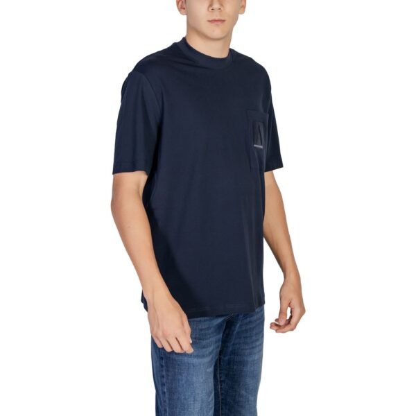 Armani Exchange Blue Cotton T-Shirt - Image 4