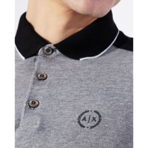 Armani Exchange Black Cotton Polo Shirt