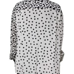 Dolce & Gabbana Black White Polka Dots Silk Men Casual Shirt