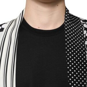 Dolce & Gabbana Black White Polka Dots Silk Men Casual Shirt