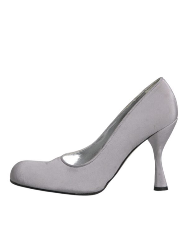 Dolce & Gabbana Gray Suede Leather High Heel Pumps Shoes - Image 8