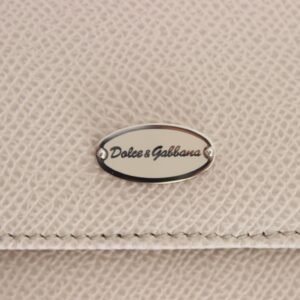 Dolce & Gabbana Sleek White Leather Condom Case Wallet