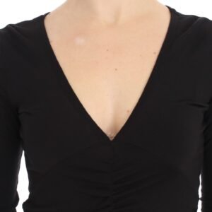 Versace Jeans Elegant V-Neck Black Viscose Blend Sweater