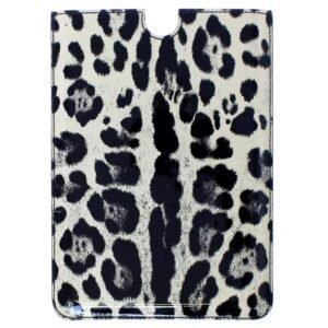 Dolce & Gabbana White Leopard Pattern Leather eBook Cover Tablet Case