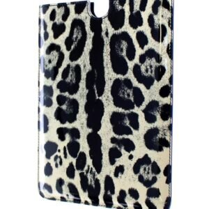 Dolce & Gabbana White Leopard Pattern Leather eBook Cover Tablet Case