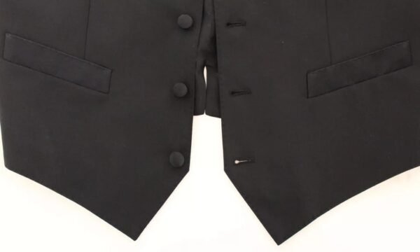 Dolce & Gabbana Black Wool Silk Dress Gilet Jacket Vest - Image 7