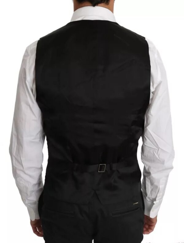 Dolce & Gabbana Black Wool Logo Waistcoat Vest - Image 4