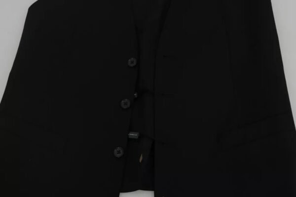 Dolce & Gabbana Black Wool Logo Waistcoat Vest - Image 6