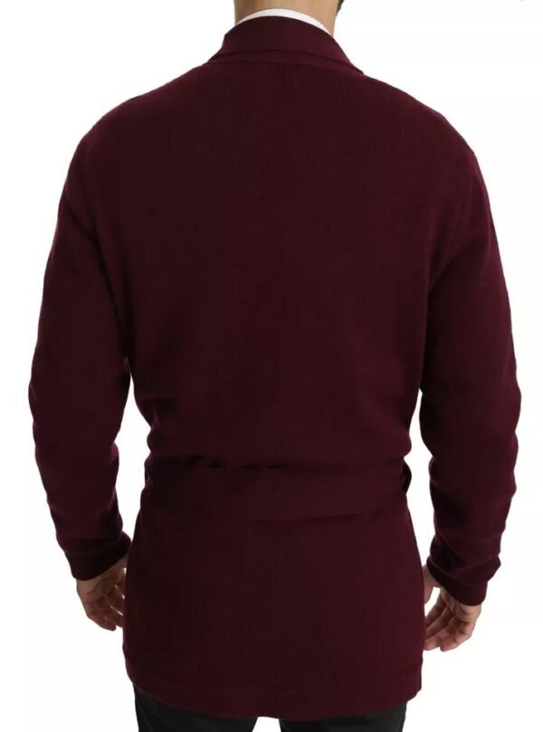 Dolce & Gabbana Bordeaux Cashmere Crown Cardigan Sweater - Image 6