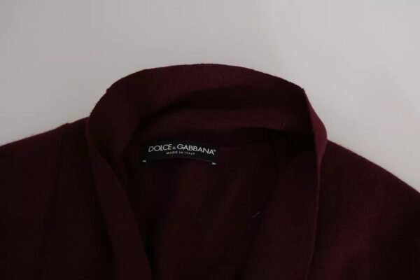 Dolce & Gabbana Bordeaux Cashmere Crown Cardigan Sweater - Image 8