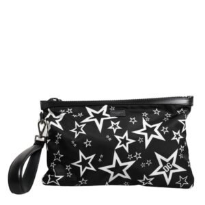 Dolce & Gabbana Black White Stars Pattern Clutch Pouch Bag