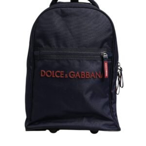 Dolce & Gabbana Blue Red Polyester Kids Back Pack Wheel Suitcase Bag