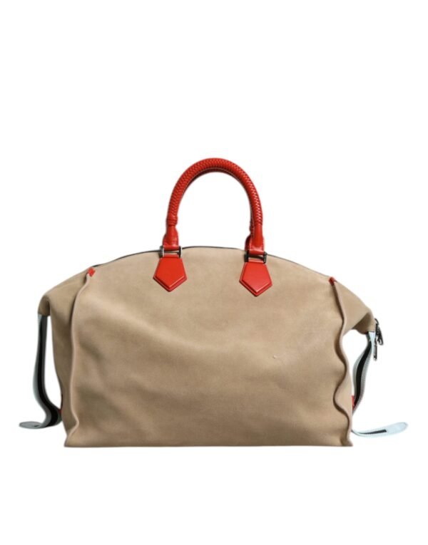 Dolce & Gabbana Beige Suede Leather Top Handle Duffle Bag - Image 5