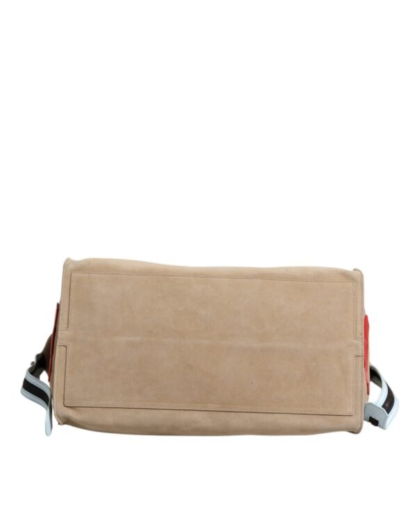 Dolce & Gabbana Beige Suede Leather Top Handle Duffle Bag - Image 6