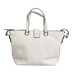 Dolce & Gabbana White Leather Top Handle Tote Crossbody Bag