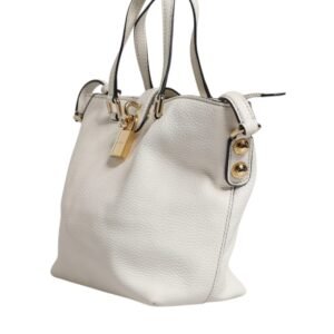 Dolce & Gabbana White Leather Top Handle Tote Crossbody Bag