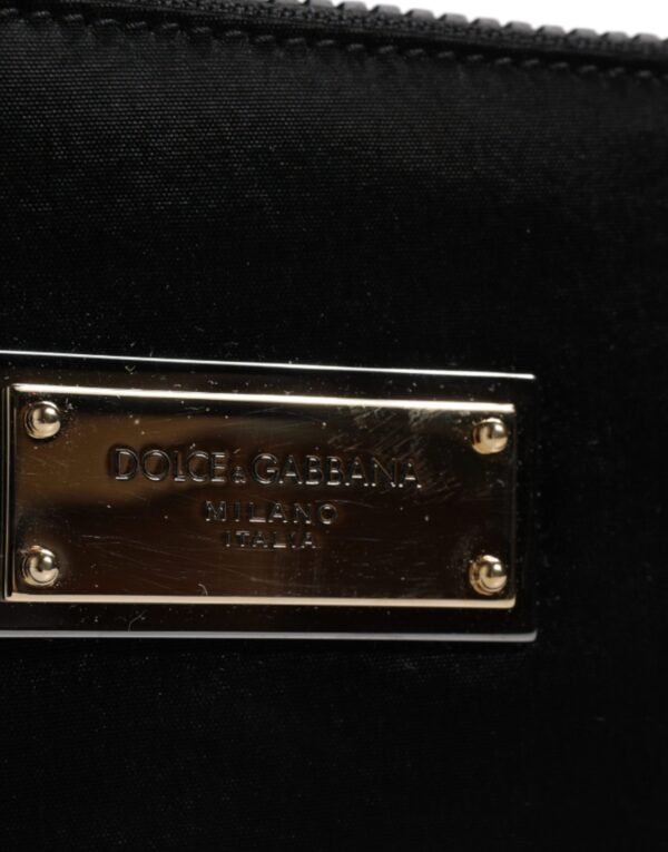 Dolce & Gabbana Black Leather Logo Plaque Keyring Multifunctional Kit Bag - Image 3