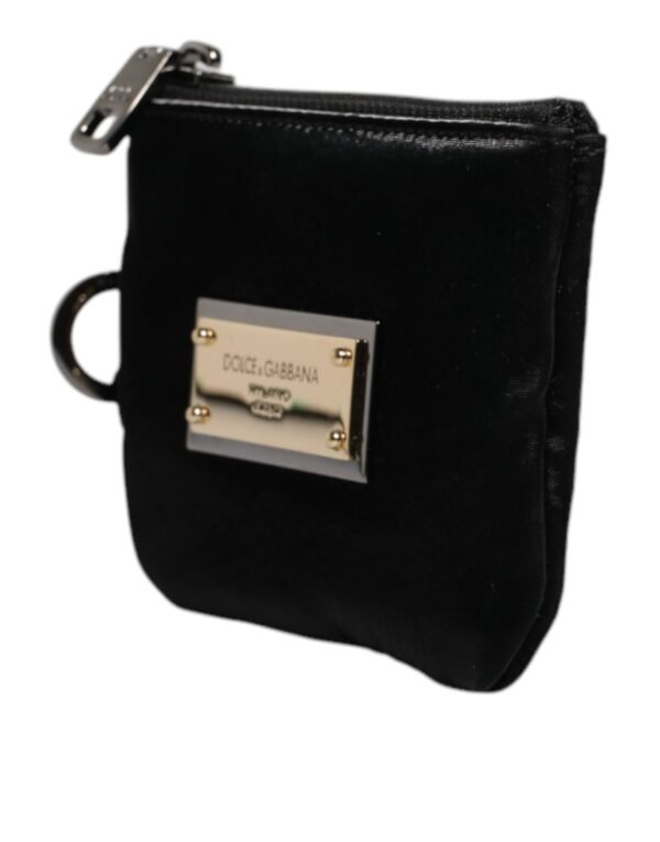 Dolce & Gabbana Black Leather Logo Plaque Keyring Multifunctional Kit Bag - Image 6