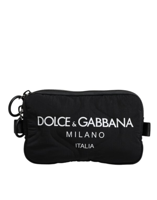 Dolce & Gabbana Black Nylon Logo Purse Crossbody Sling Bag - Image 2