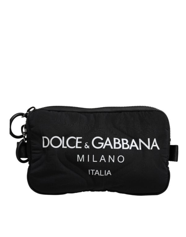 Dolce & Gabbana Black Nylon Logo Purse Crossbody Sling Bag - Image 3