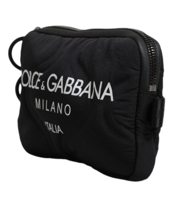 Dolce & Gabbana Black Nylon Logo Purse Crossbody Sling Bag - Image 4