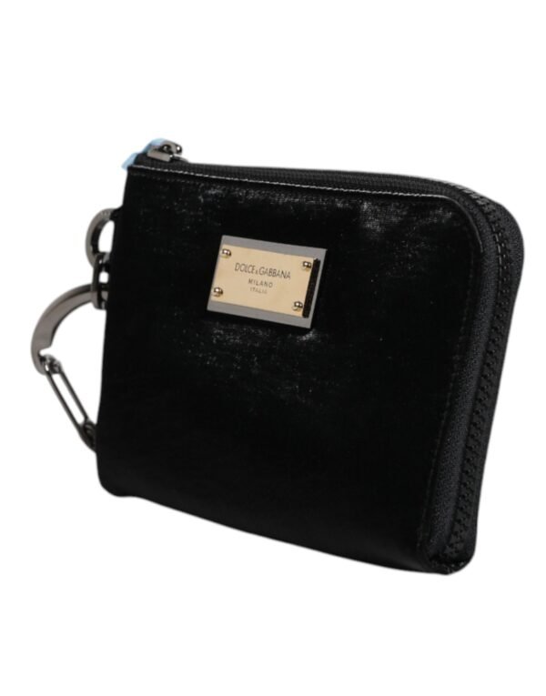 Dolce & Gabbana Black Nylon Logo Plaque Keyring Pouch Clutch Bag - Image 3