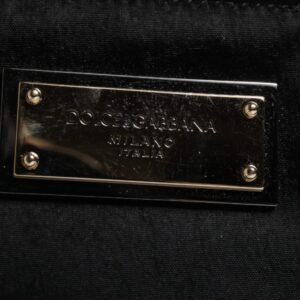 Dolce & Gabbana Black Nylon Logo Plaque Keyring Pouch Clutch Bag