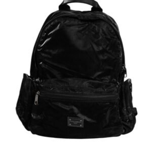 Dolce & Gabbana Black Nylon Logo Plaque Travel School Backpack Bag