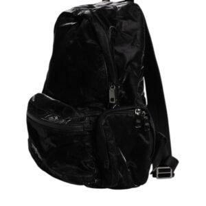 Dolce & Gabbana Black Nylon Logo Plaque Travel School Backpack Bag