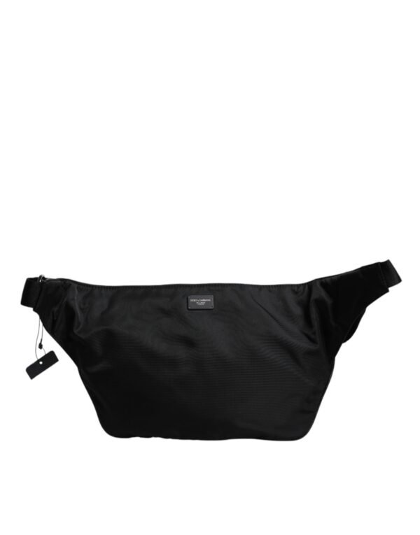 Dolce & Gabbana Black Nylon Logo Tape Belt Waist Fanny Pack Bag - Image 4