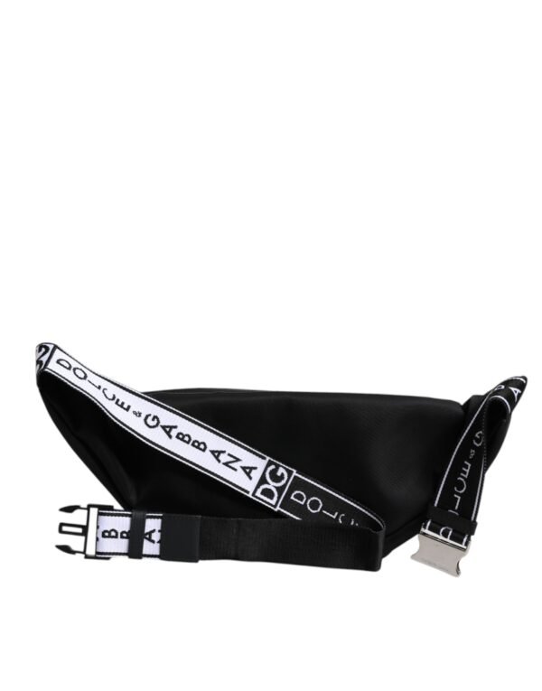 Dolce & Gabbana Black Polyester Logo Plaque Belt Waist Men Fanny Pack Bag - Image 5