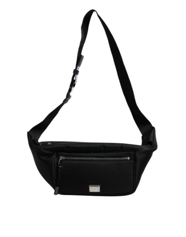 Dolce & Gabbana Black Polyester Logo Plaque Belt Waist Men Fanny Pack Bag - Image 7